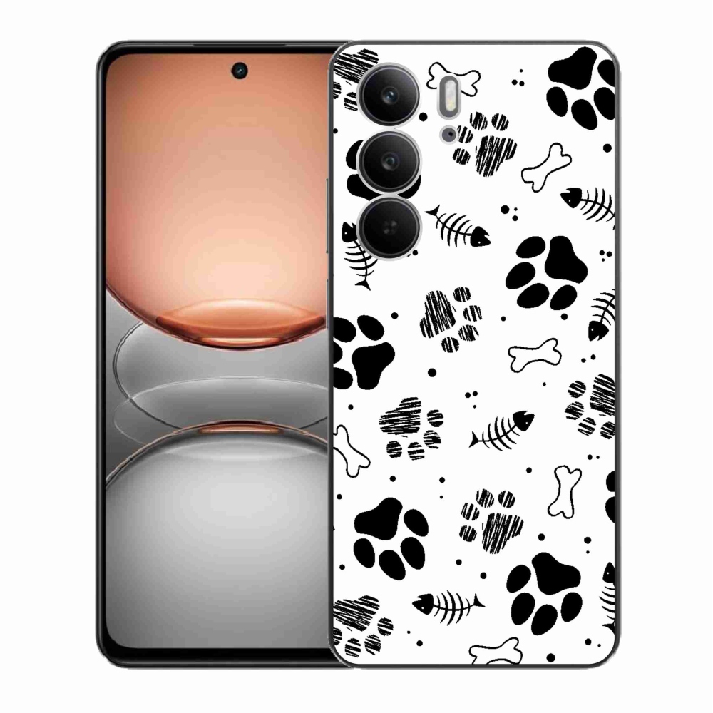 Gél borítás mmCase a Realme C75 készülékhez - kutyamancsok 1