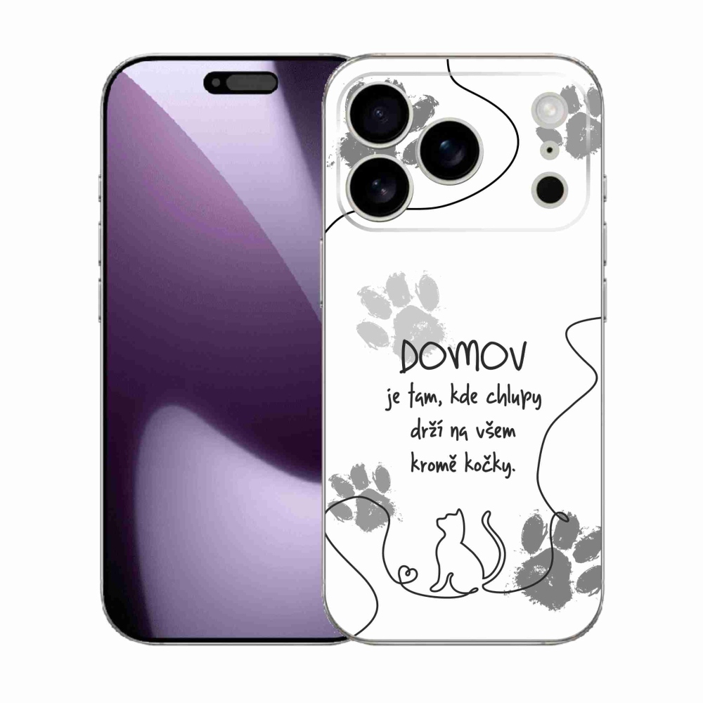 Gél borítás mmCase iPhone 17 Pro készülékhez - macska motívum fehér háttér