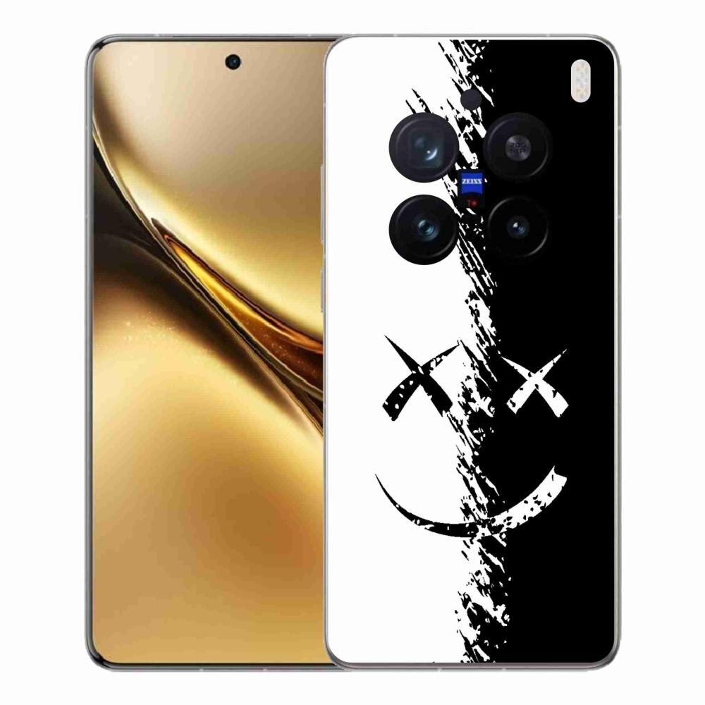 Zselés borítás mmCase a Vivo X200 Pro 5G készülékhez - fekete-fehér mosolygó