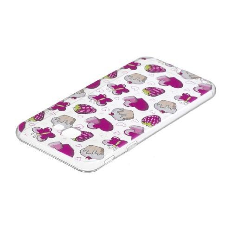 Puha zselés borítás Samsung Galaxy J4+ készülékhez - sütemények és eper