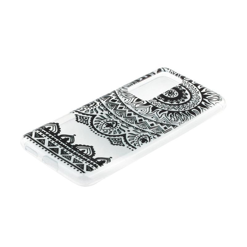 Puha zselés tok a Huawei P40 mobilhoz - fekete mandala