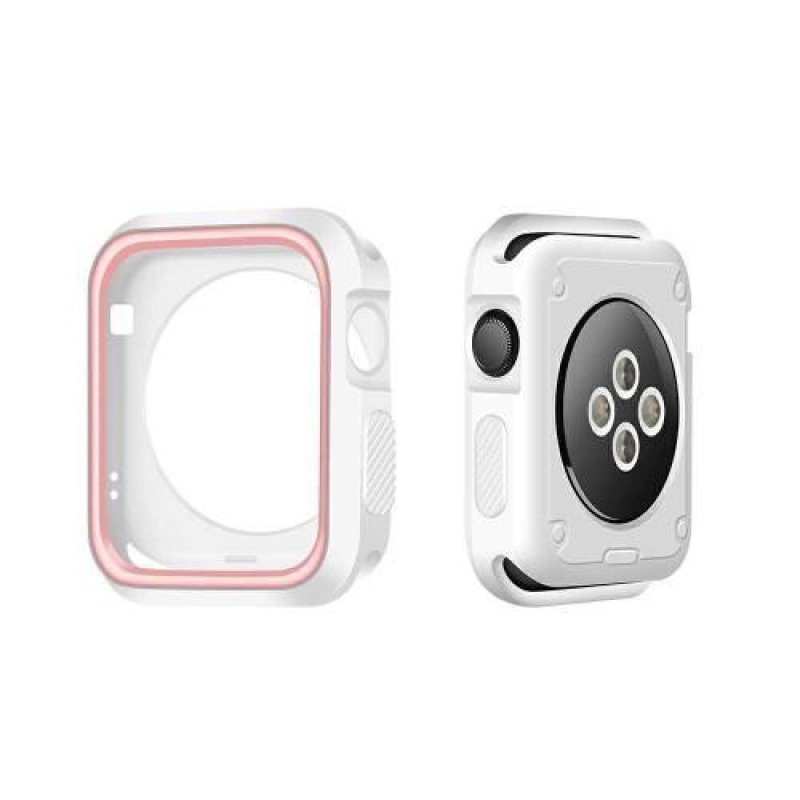 Softy zselés tok Apple Watch 38mm-es órához - fehér és rózsaszín