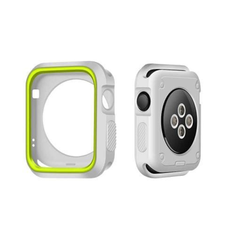 Softy zselés tok Apple Watch 38mm-es órához - fehér és zöld