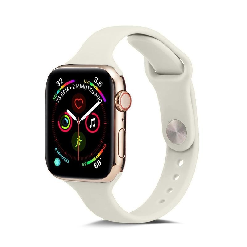 Puha szilikon szíj Apple Watch 5/4 40mm, 3/2/1 38mm órához - bézs színű