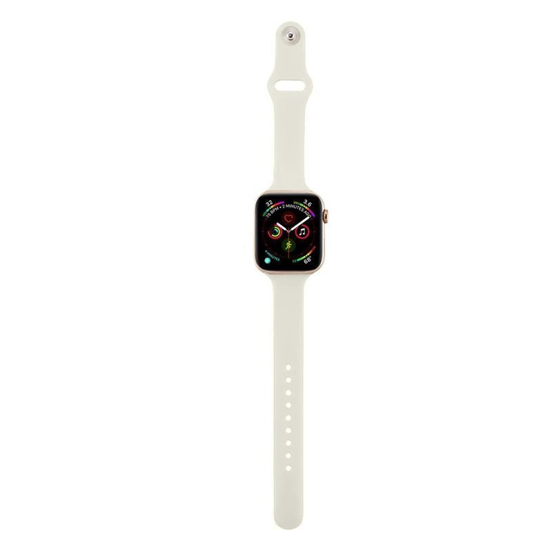 Puha szilikon szíj Apple Watch 5/4 40mm, 3/2/1 38mm órához - bézs színű