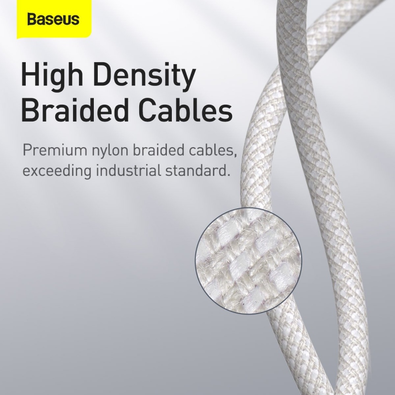 Baseus High Density Braided Series gyors töltő adatkábel USB-C - világítás 20W 1m fehér