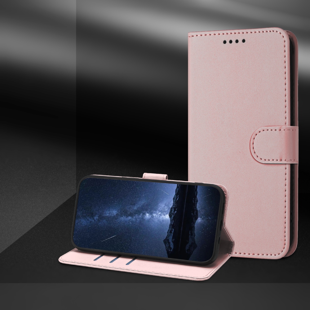 Szilárd könyv tok a Xiaomi 17 Ultra-hoz - rózsa arany