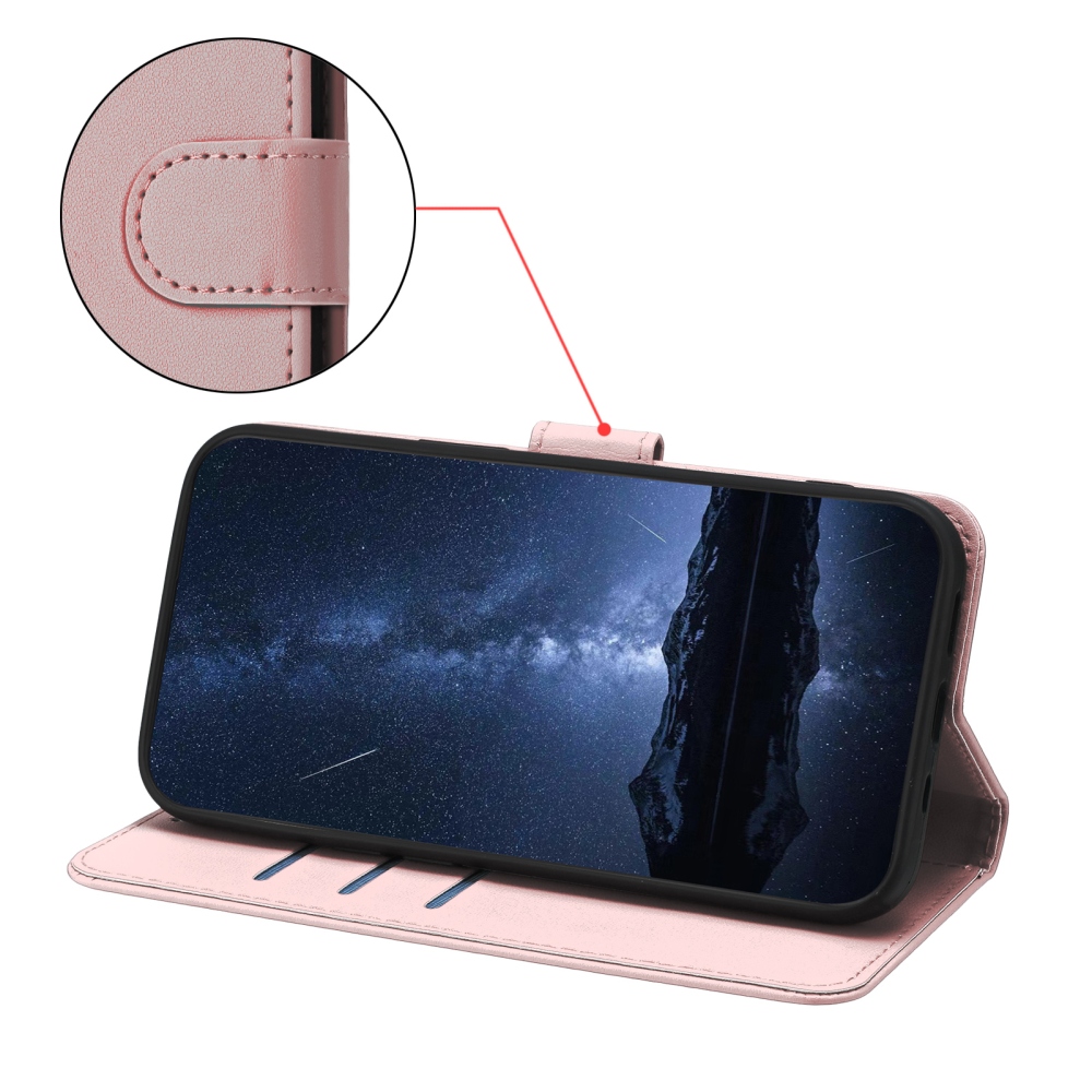 Szilárd könyv tok a Xiaomi 17 Ultra-hoz - rózsa arany