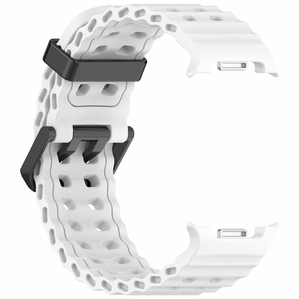 Tartós szilikon karkötő a Samsung Galaxy Watch8 Classic 46 mm-es/Watch8 44 mm-es/40 mm-es modellekhez – fehér