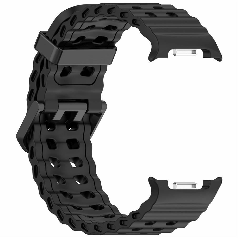 Tartós szilikon karkötő a Samsung Galaxy Watch8 Classic 46 mm-es/Watch8 44 mm-es/40 mm-es modellekhez – fekete
