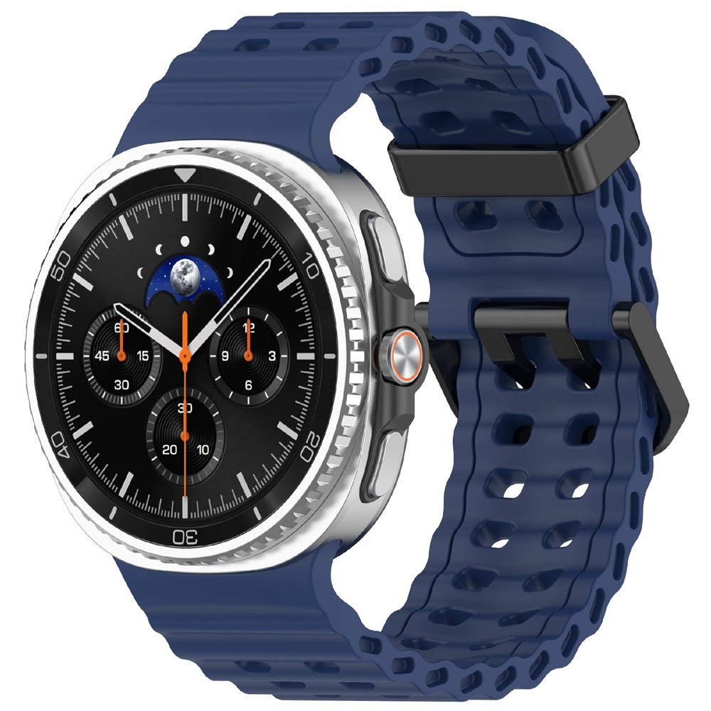 Tartós szilikon karkötő a Samsung Galaxy Watch8 Classic 46 mm-es/Watch8 44 mm-es/40 mm-es modellekhez – kék