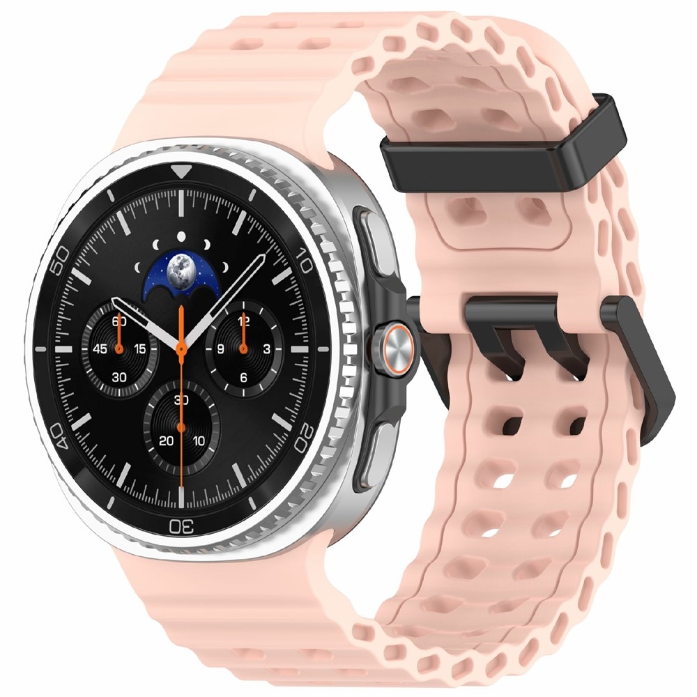 Erős szilikon karkötő a Samsung Galaxy Watch8 Classic 46 mm-es/Watch8 44 mm-es/40 mm-es modellekhez – rózsaszín