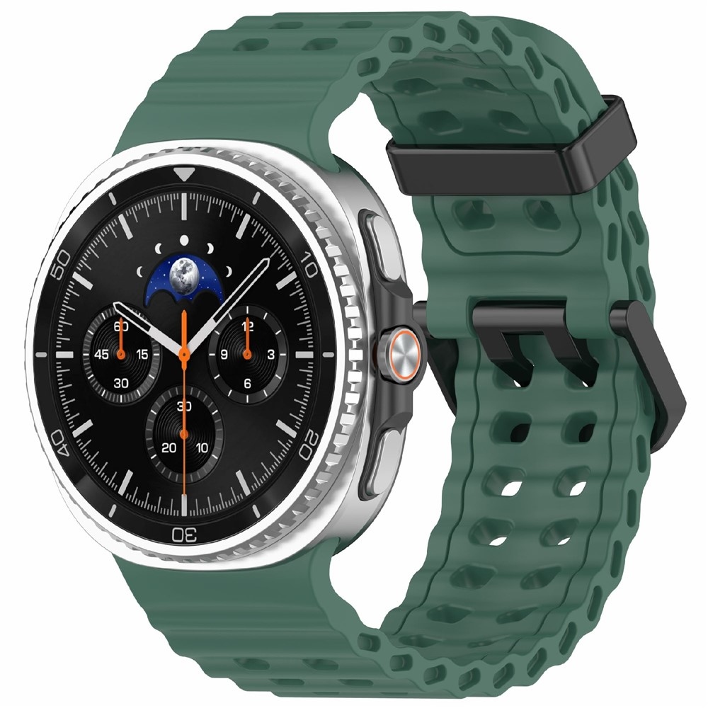 Tartós szilikon karkötő a Samsung Galaxy Watch8 Classic 46 mm-es/Watch8 44 mm-es/40 mm-es modellekhez – zöld