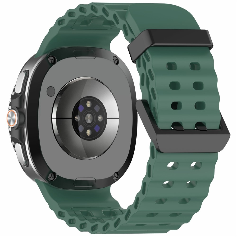 Tartós szilikon karkötő a Samsung Galaxy Watch8 Classic 46 mm-es/Watch8 44 mm-es/40 mm-es modellekhez – zöld