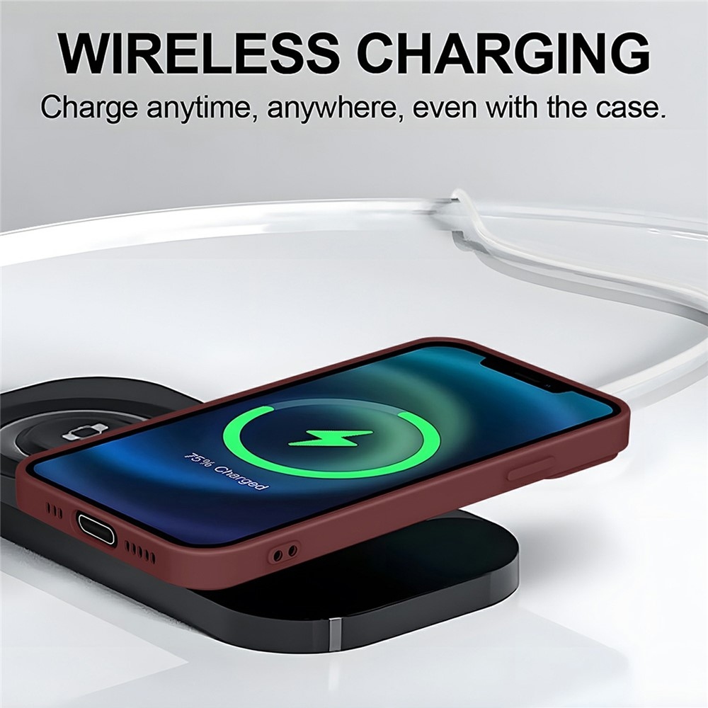 Solide zselés tok MagSafe-val Xiaomi Redmi Note 15 Pro 4G - bordó színben