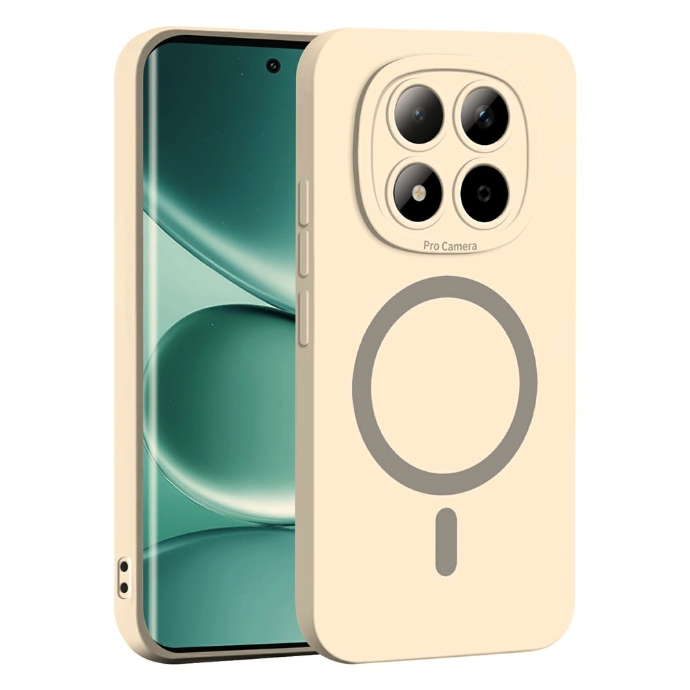 Solide zselés tok MagSafe-val a Xiaomi Redmi Note 15 Pro 5G-re - bézs