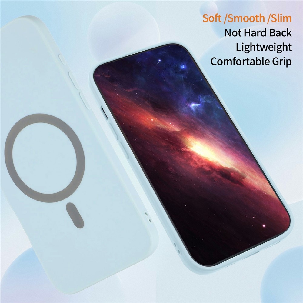 Solide zselés tok MagSafe-val a Xiaomi Redmi Note 15 Pro 5G számára - világoskék színben