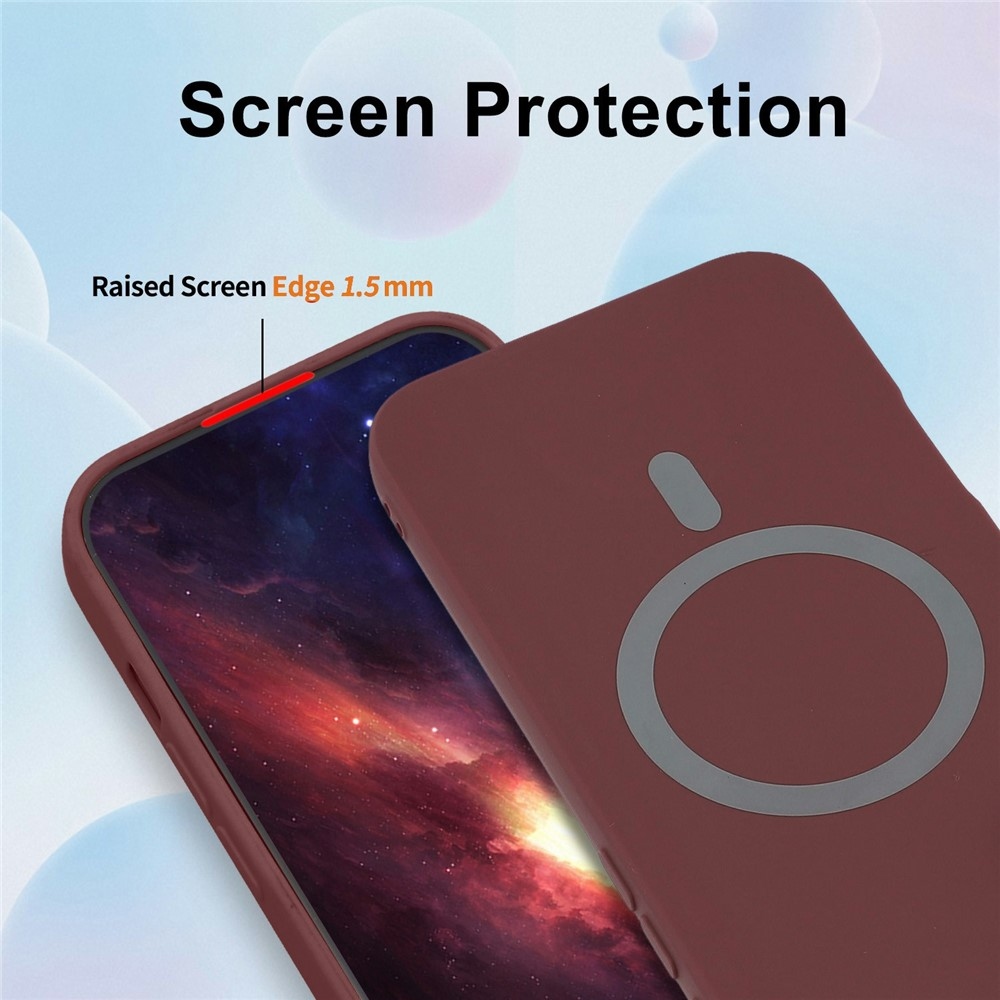 Solide zselés tok MagSafe-val a Xiaomi Redmi Note 15 Pro 5G számára - bordó színű