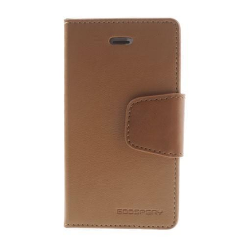 Sonata PU bőr könyvtáska iPhone 4 és 4s készülékhez - barna színben