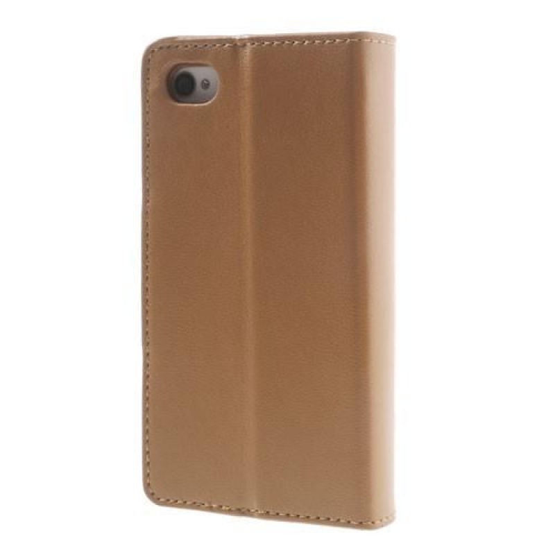 Sonata PU bőr könyvtáska iPhone 4 és 4s készülékhez - barna színben