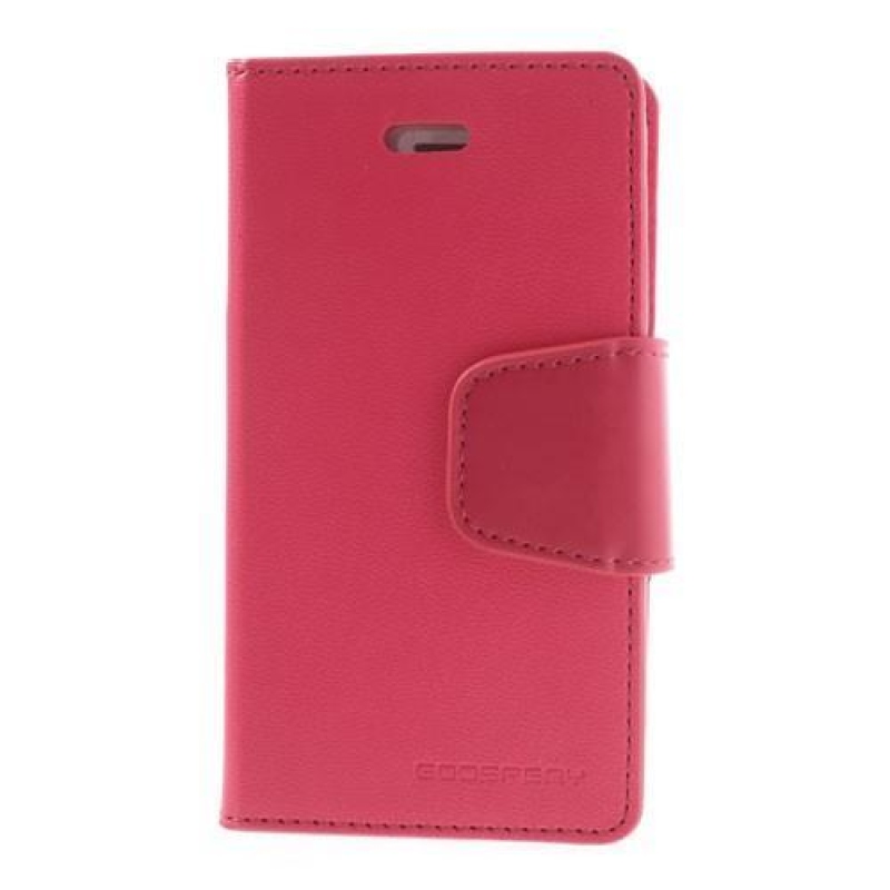 Sonata PU bőr könyvtáska iPhone 4 és 4s készülékhez - rózsaszínű