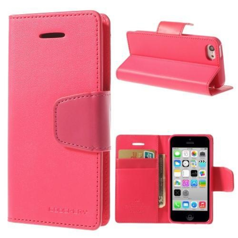 Sonata PU-bőr tok iPhone 5C készülékhez - rózsaszínű