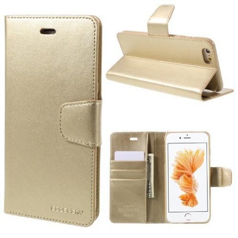 Sonata PU bőr tok iPhone 6s Plus és 6 Plus készülékhez - arany színben