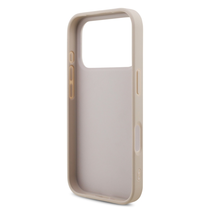 Guess PU 4G Metal Logo hátsó tok iPhone 18 Pro-hoz, rózsaszín
