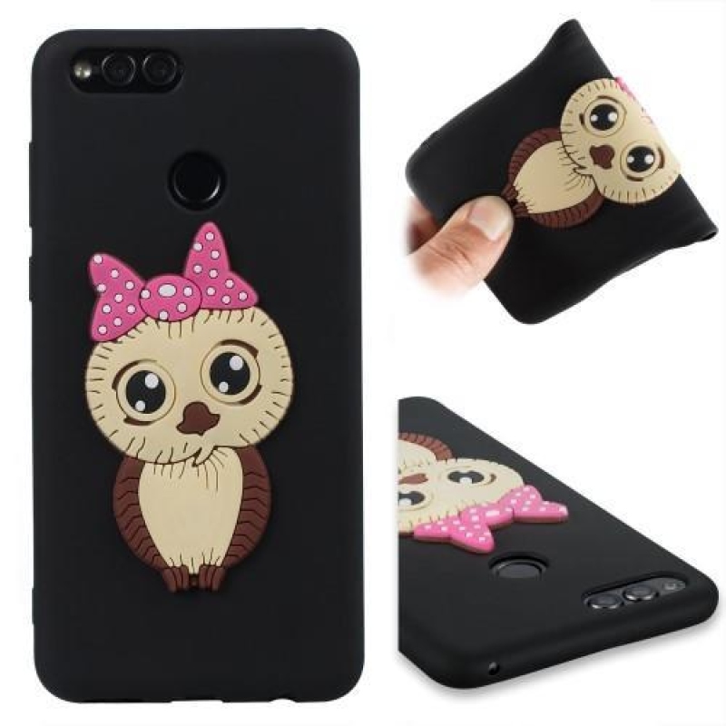 Bagolylány szilikon tok Honor 7X készülékhez - fekete