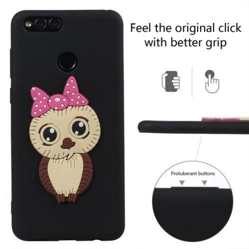 Bagolylány szilikon tok Honor 7X készülékhez - fekete