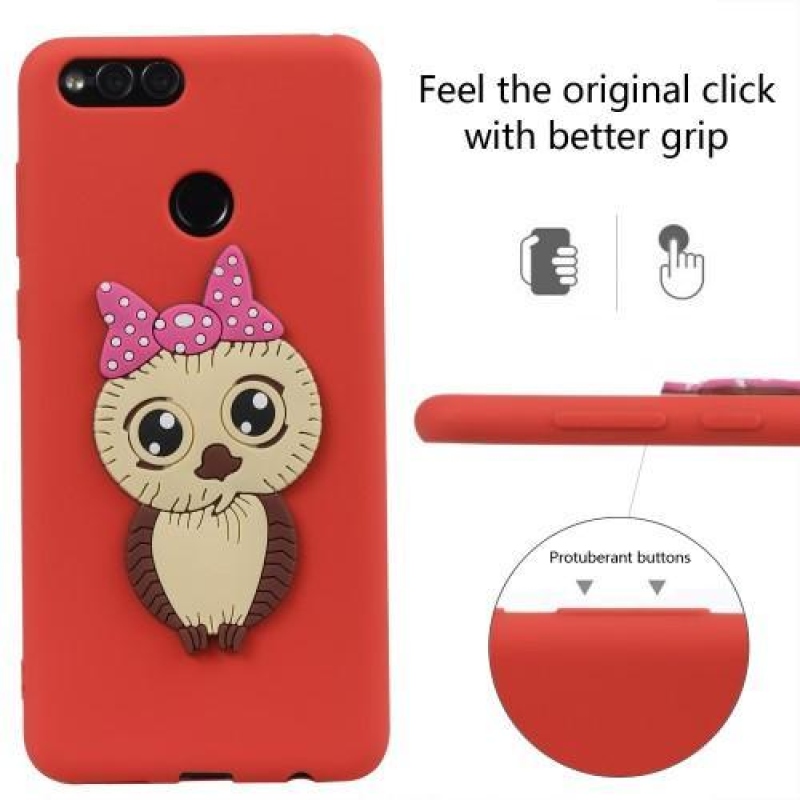 Bagolylány szilikon tok a Honor 7X készülékhez - piros