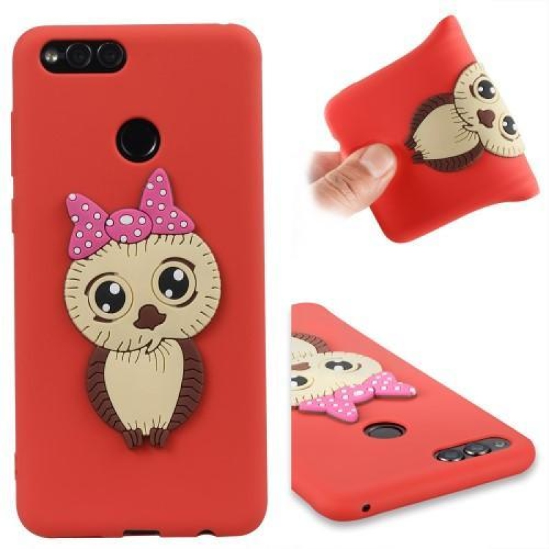 Bagolylány szilikon tok a Honor 7X készülékhez - piros