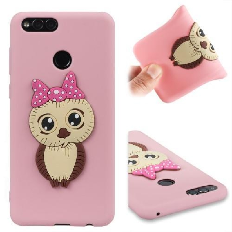 Bagolylány szilikon tok Honor 7X készülékhez - rózsaszín