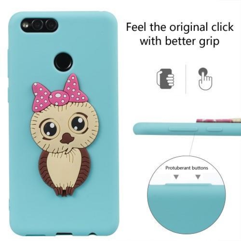 Bagolylány szilikon tok Honor 7X készülékhez - világoskék