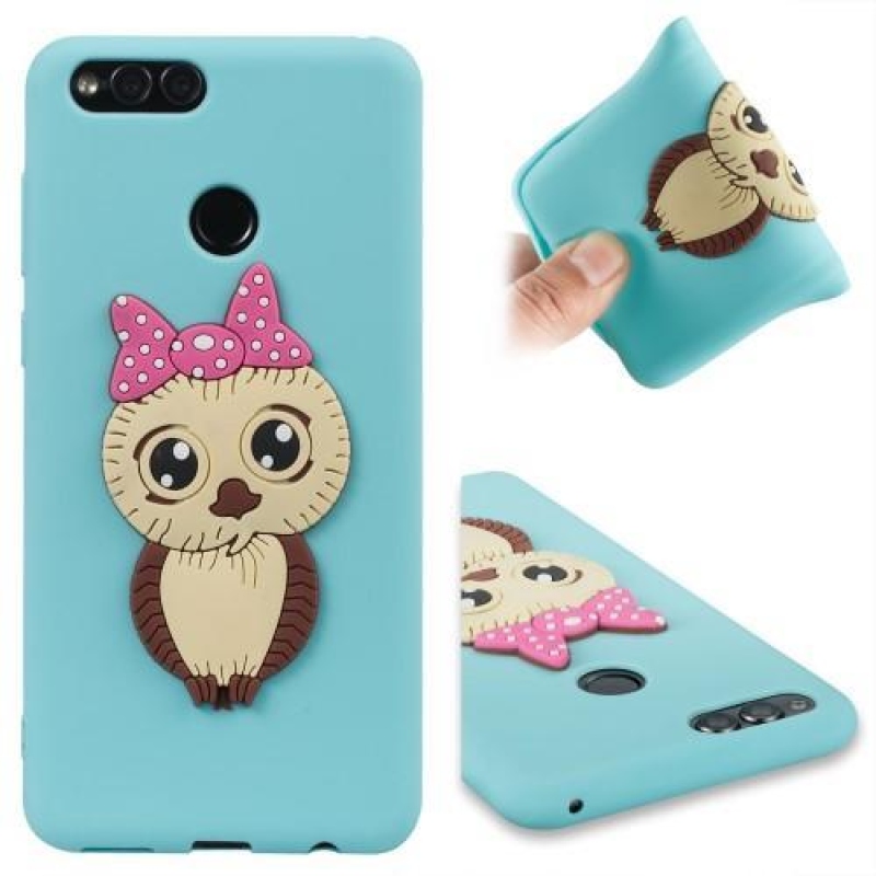 Bagolylány szilikon tok Honor 7X készülékhez - világoskék