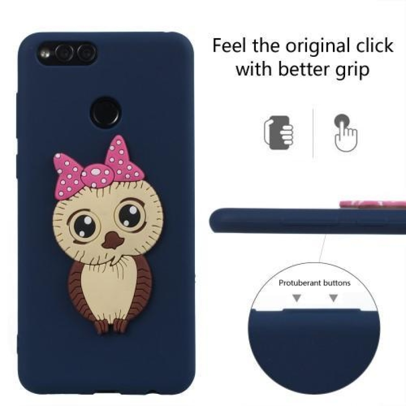 Bagolylány szilikon tok Honor 7X készülékhez - sötétkék
