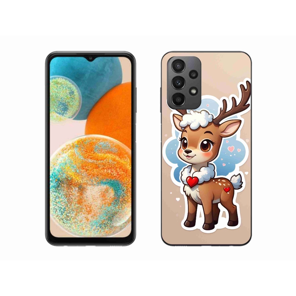 Zselés borítás mmCase Samsung Galaxy A23 4G/5G készülékhez - rajzfilm rénszarvas