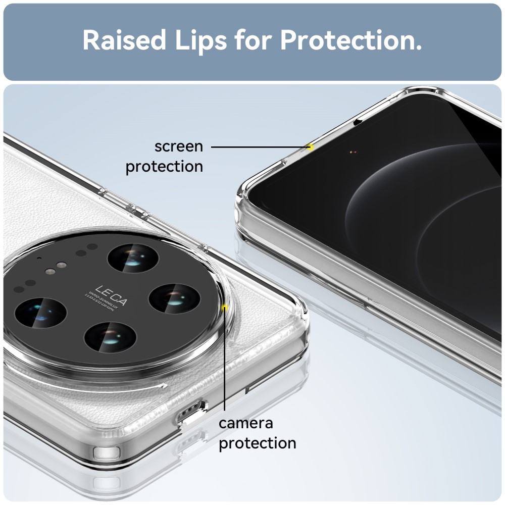 Gél tok kemény hátlappal a Xiaomi 14 Ultra számára - átlátszó