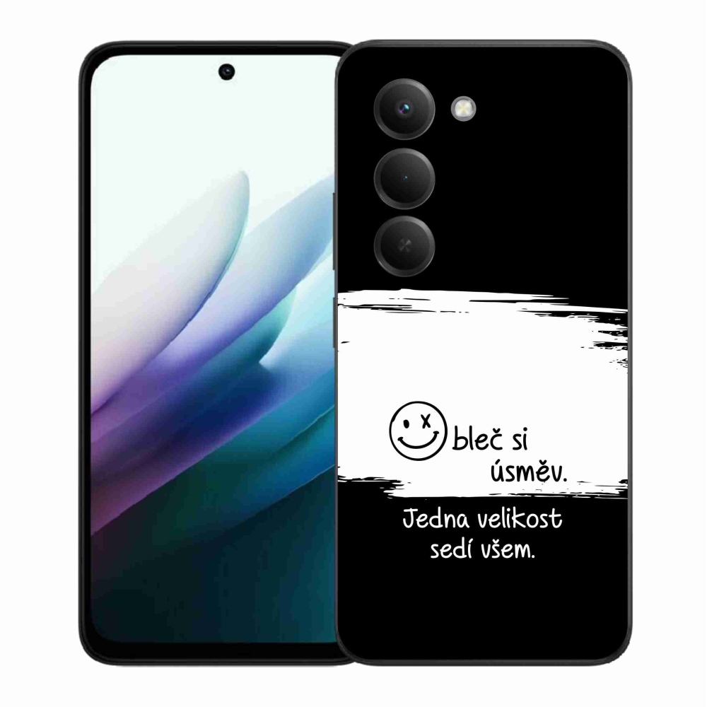 Gél borító mmCase a Xiaomi Redmi 15 4G/5G (171mm) - vicces szöveg 8 fekete-fehér háttérrel