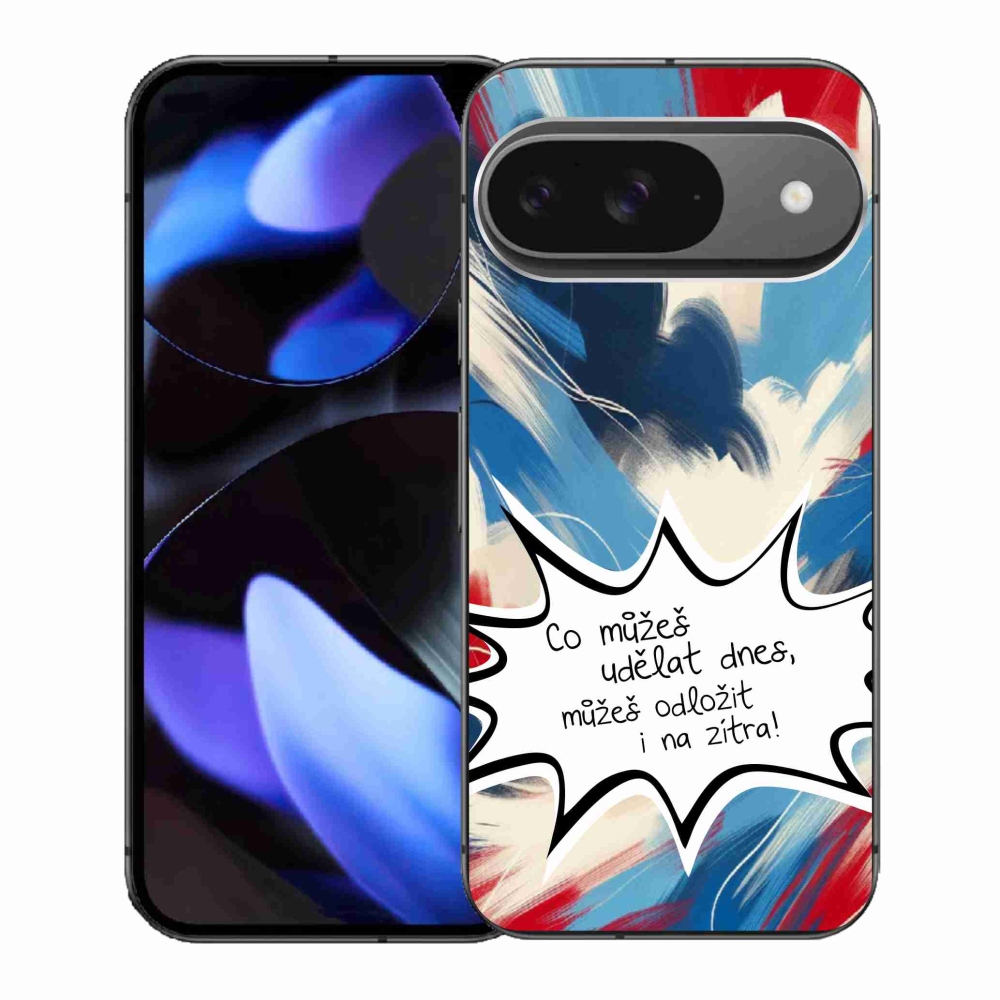 Gél borítás mmCase a Google Pixel 9/9 Pro számára - vicces szöveg 9 fehér háttérrel