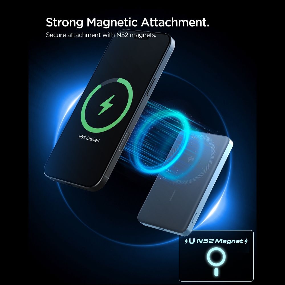 Spigen EA2205MQ MagSafe powerbank 5000 mAh 22.5W Qi2 - kék