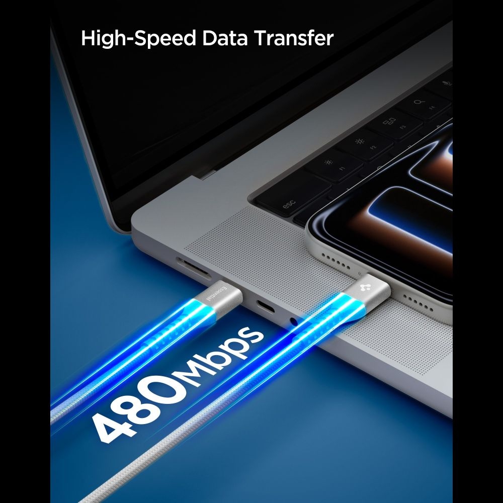 Spigen EB10010CCA USB-C/USB-C adatkábel 100W 1m - fehér