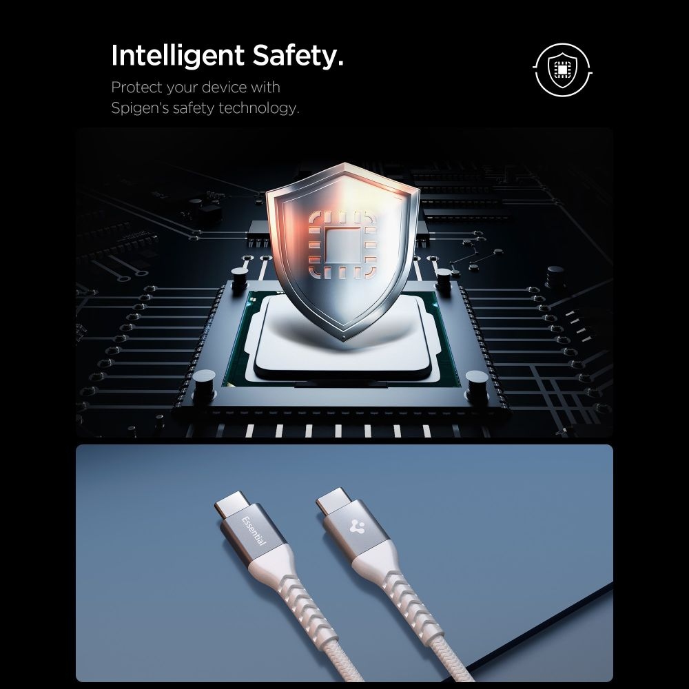 Spigen EB10010CCA USB-C/USB-C adatkábel 100W 1m - fehér