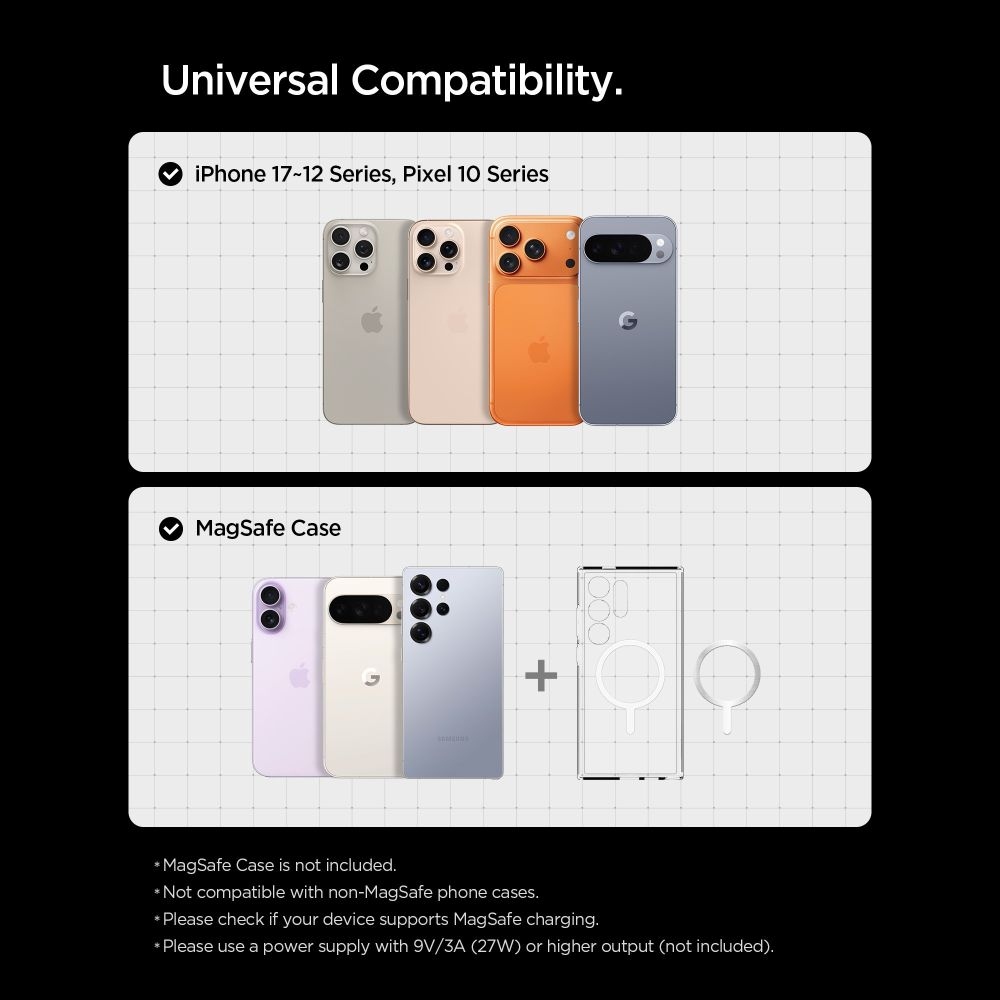 Spigen EV15MAQ MagSafe 15W Qi2 mágneses szellőzőtartó - Fekete