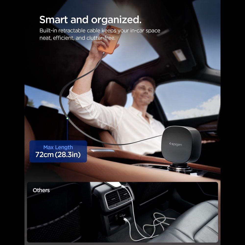 Spigen EV603BT autós töltő 60W USB-C és USB-A - Fekete