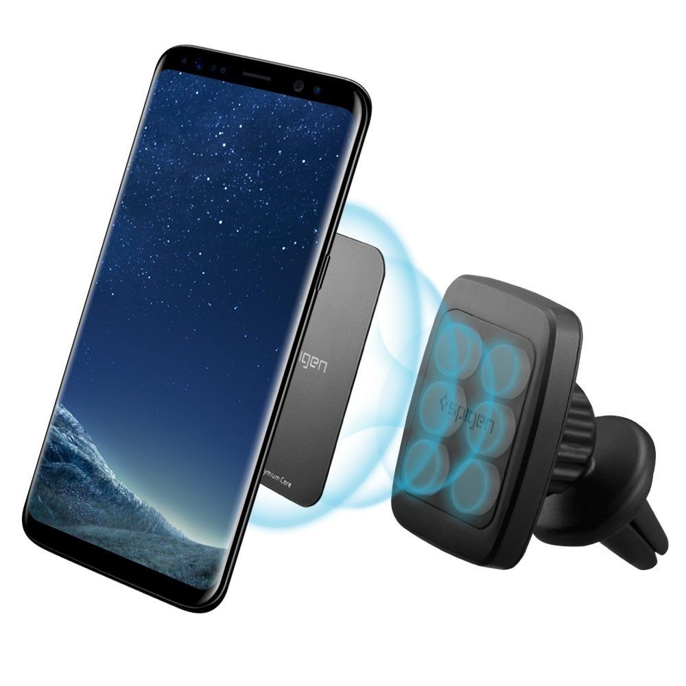 Spigen H12 mágneses autós szellőzőtartó - Fekete
