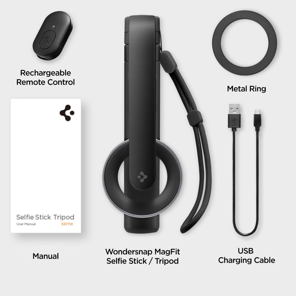 Spigen S571W MagSafe Bluetooth szelfibot állvánnyal - fekete