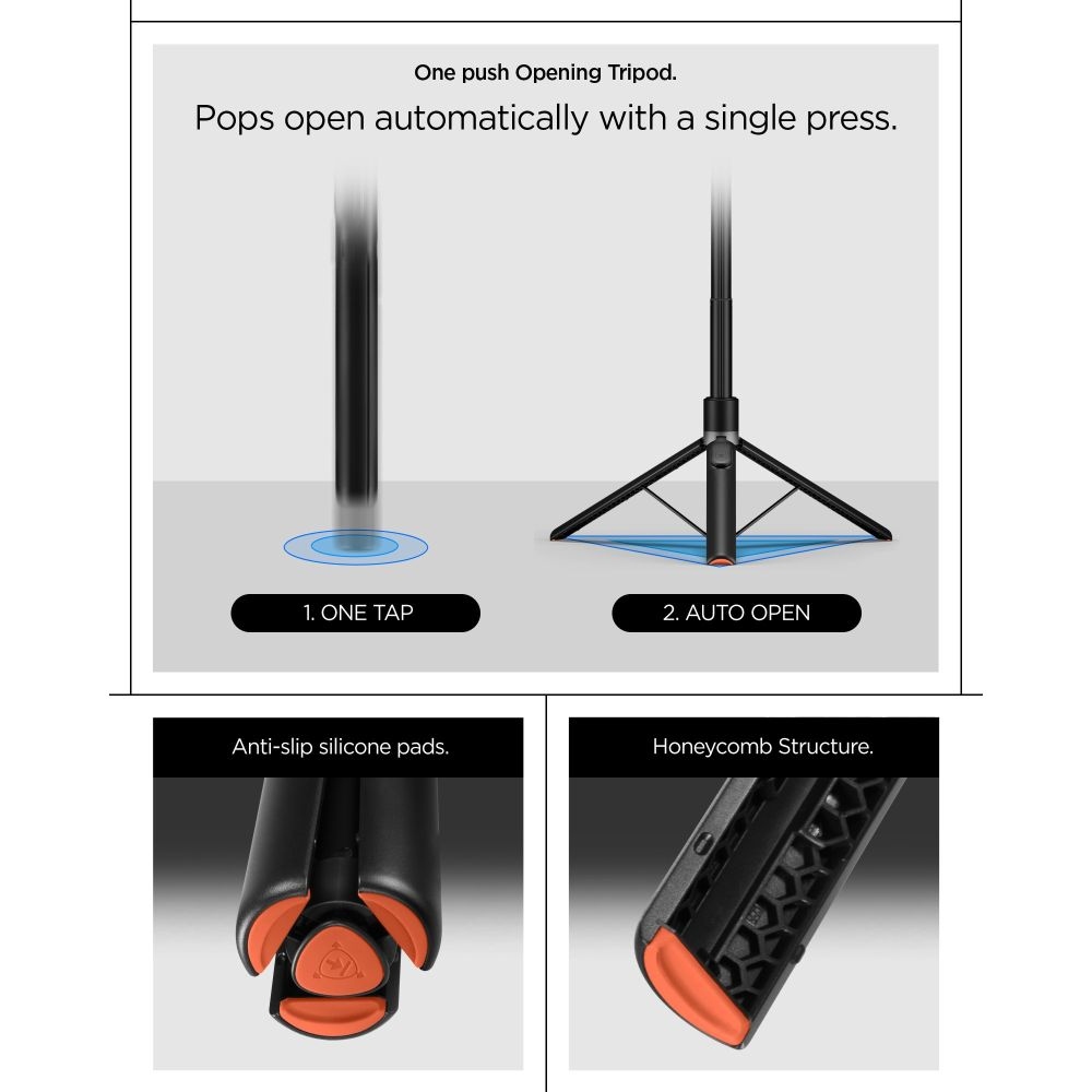 Spigen S581W MagSafe Bluetooth szelfibot állvánnyal - fekete