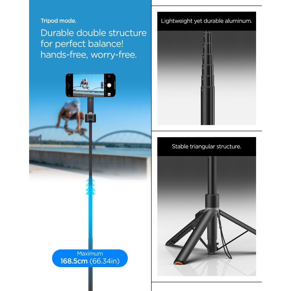 Spigen S581W MagSafe Bluetooth szelfibot állvánnyal - fekete