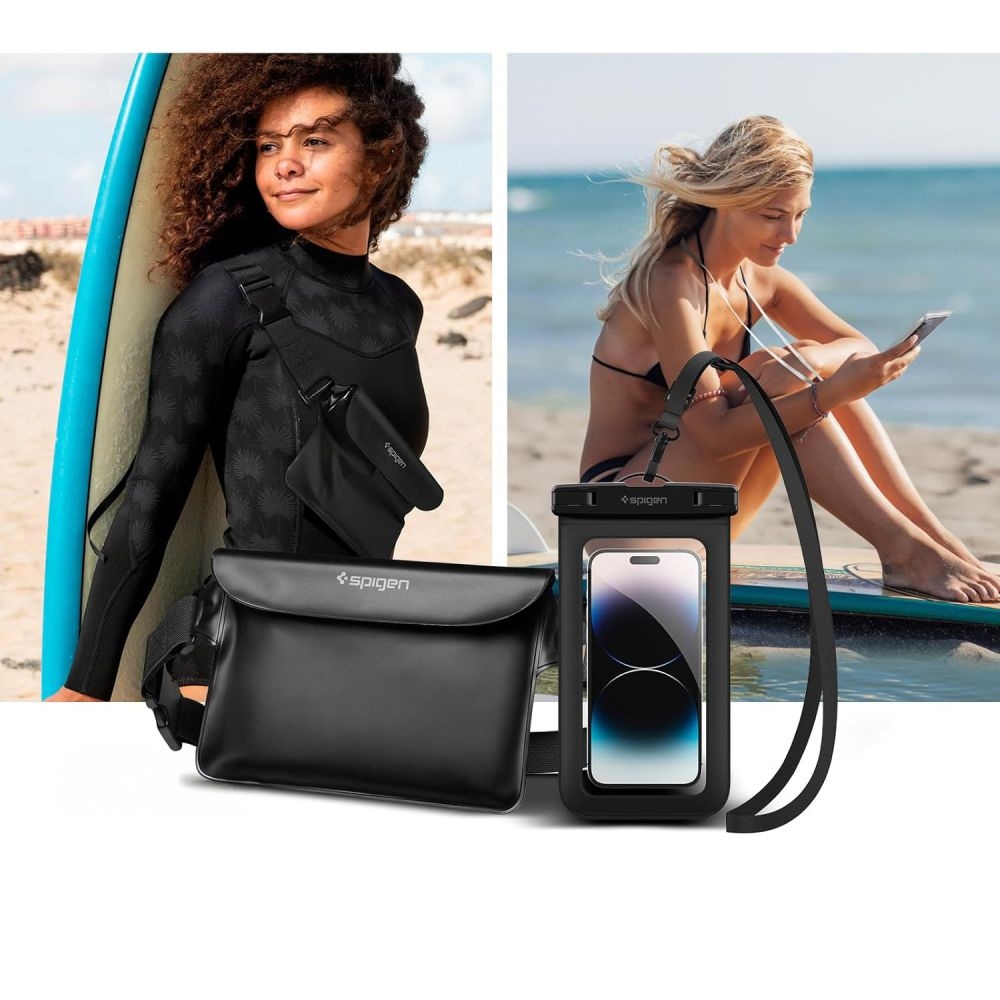 Spigen univerzális vízálló tok A621 és tok - Fekete